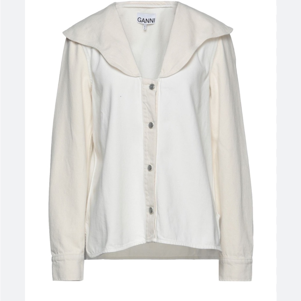 Ganni Small Denim Ivory Jacket